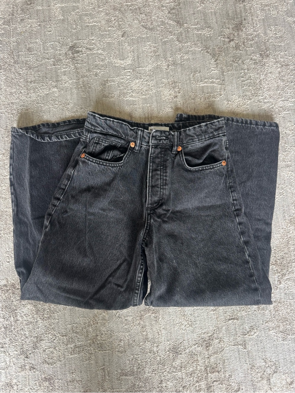 Classic Zara wide leg, high waisted Denim Jeans